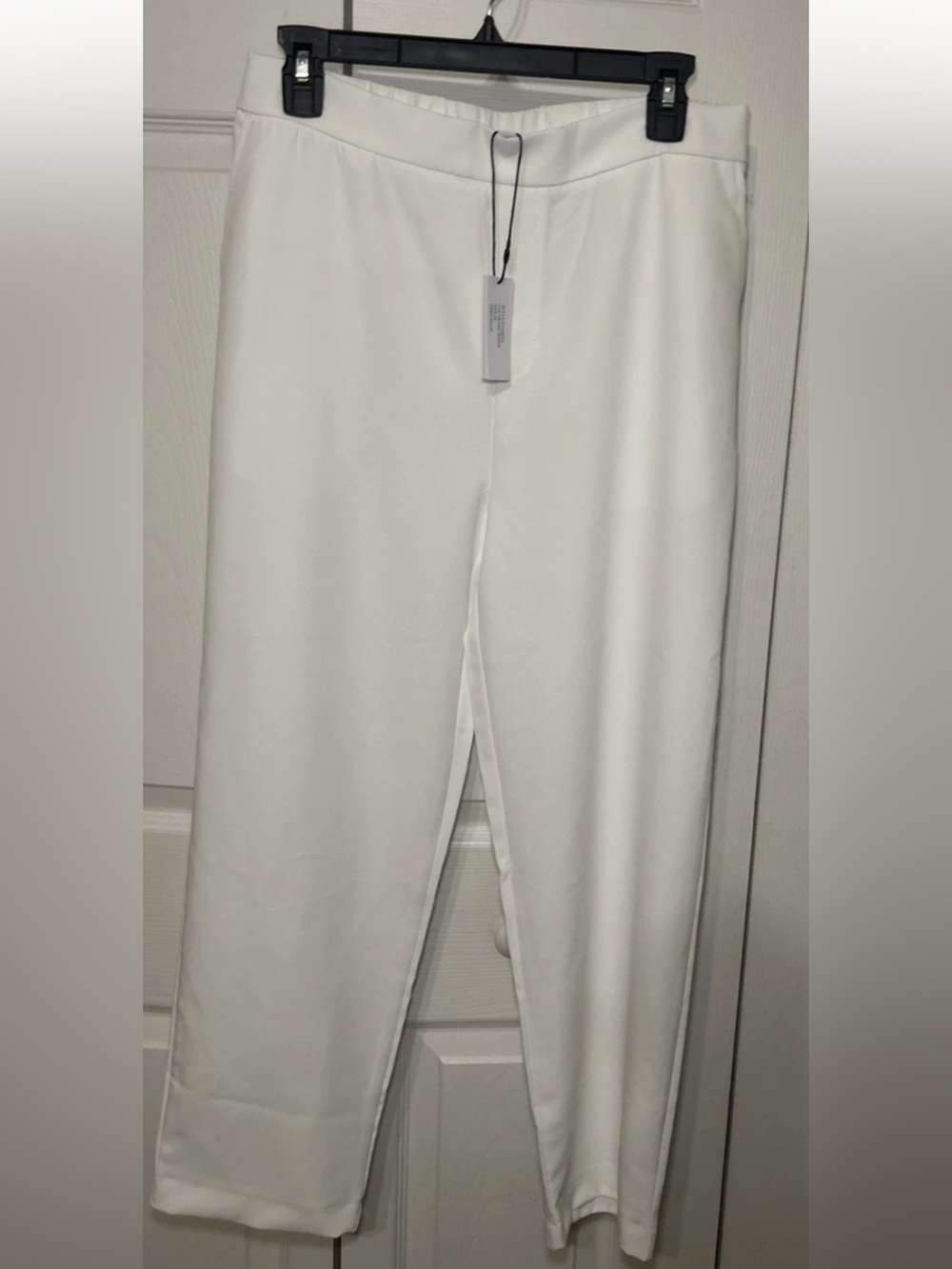 Gemma and Jane White Straight-Leg Dress Pants off-white Sz M Pull on NWT
